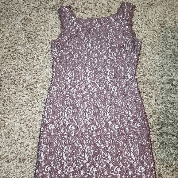 Adrianna Papell Blue Lace Floral Bateau Neck Sheath Dress Sz 6 - Picture 3 of 15